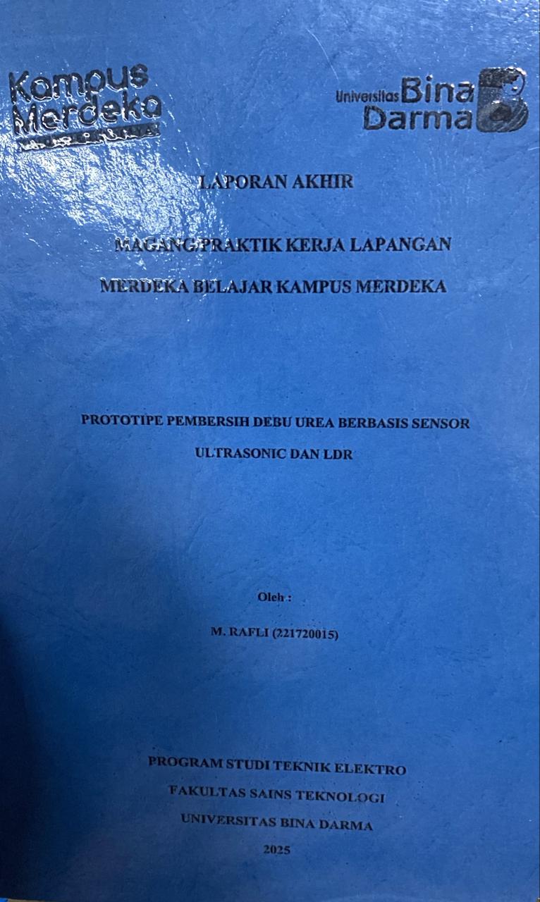 Cover PROTOTIPE PEMBERSIH DEBU UREA BERBASIS SENSOR  ULTRASONIC DAN LDR / M. RAFLI
