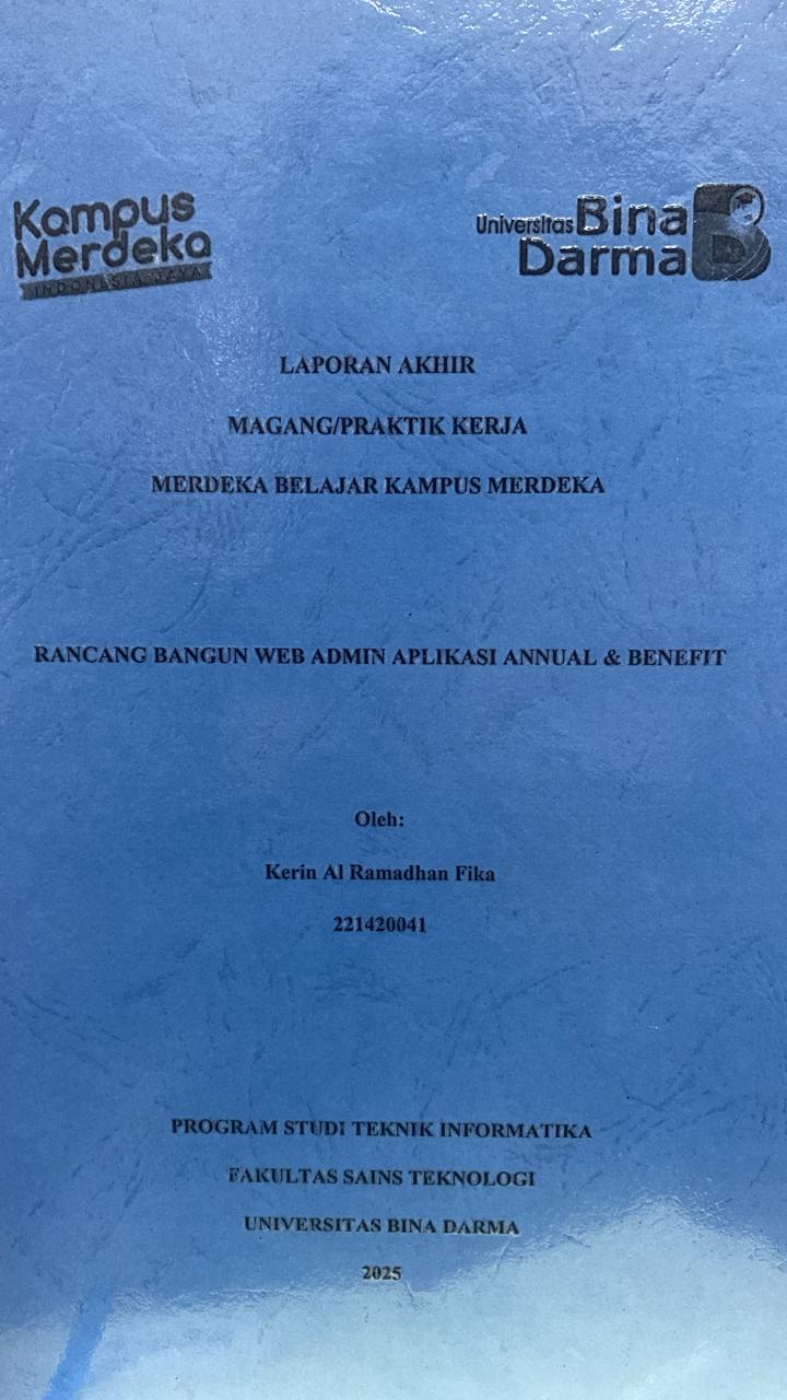 Cover RANCANG BANGUN WEB ADMIN APLIKASI ANNUAL & BENEFIT / Kerin Al Ramadhan Fika