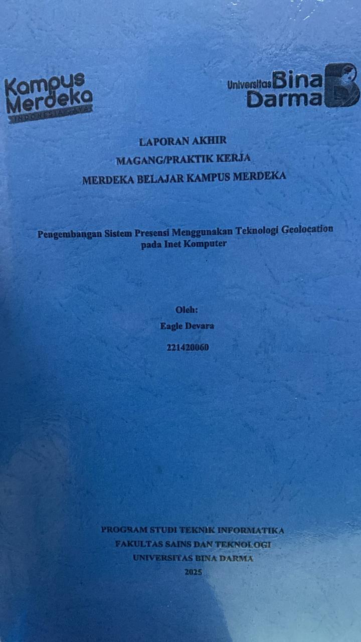 Cover Pengembangan Sistem Presensi Menggunakan Teknologi Geolocation pada Inet Komputer / Eagle Devara