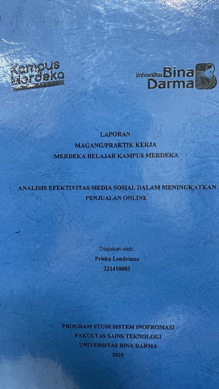 Cover ANALISIS EFEKTIVITAS MEDIA SOSIAL DALAM MENINGKATKAN  PENJUALAN ONLINE / Friska Lendriana