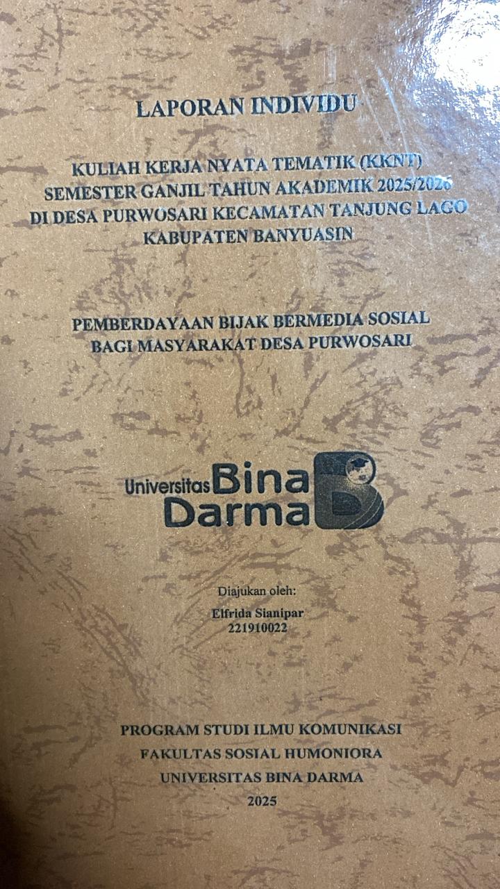 Cover PEMBERDAYAAN BIJAK BERMEDIA SOSIAL BAGI MASYARAKAT DESA PURWOSARI / Elfrida Sianipar