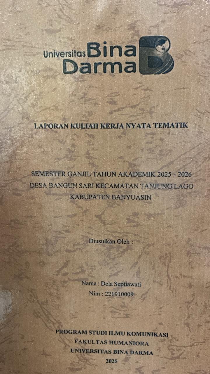 Cover SEMESTER GANJIL TAHUN AKADEMIK 2025 - 2026 DESA BANGUN SARI KECAMATAN TANJUNG LAGO KABUPATEN BANYUASIN / Dela Septiawati