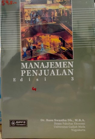 Cover MANAJEMEN PENJUALAN :  Edisi 3 / Basu Swastha