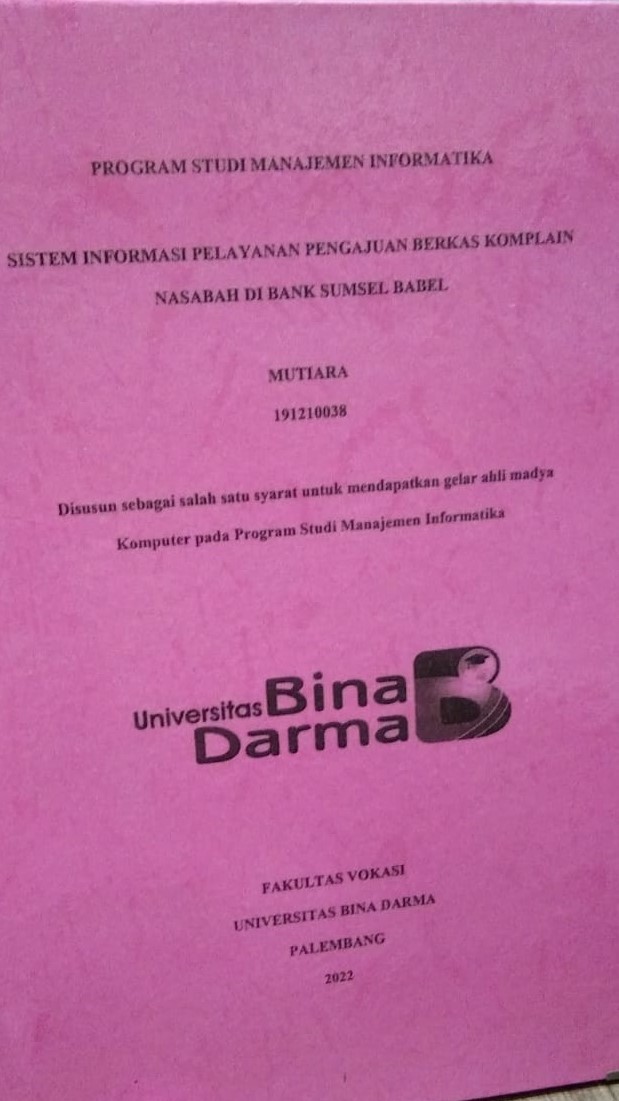 Cover SISTEM INFORMASI PELAYANAN PENGAJUAN BERKAH KOMPLAIN NASAHBAH / MUTIARA