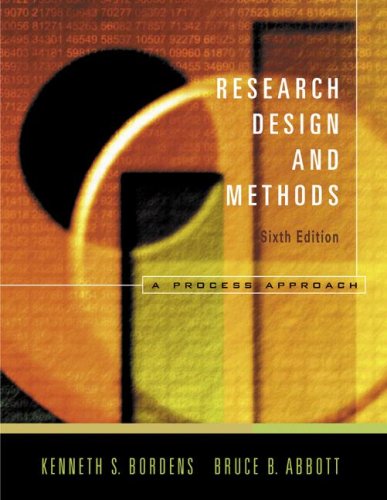 Cover Research Design and Methdos :  a process approach / Kenneth S. Bordens, Bruce B. Abbott