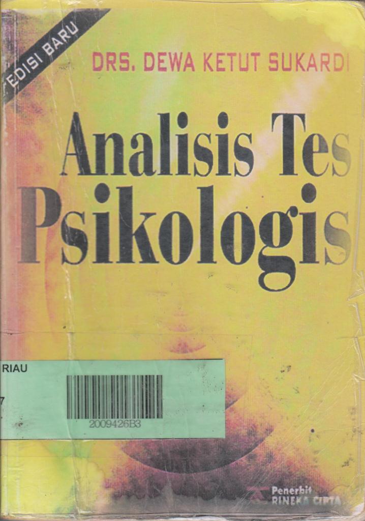 Cover Analisis Tes Psikologis :  Dalam Penyelengaraan Bimbingan di Sekolah / Drs. Dewa Ketut Sukardi