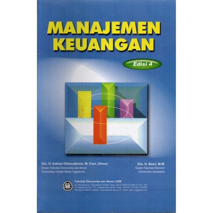 Cover MANAJEMEN KEUANGAN :  Edisi 4 / Indriyo Gitosudarmo