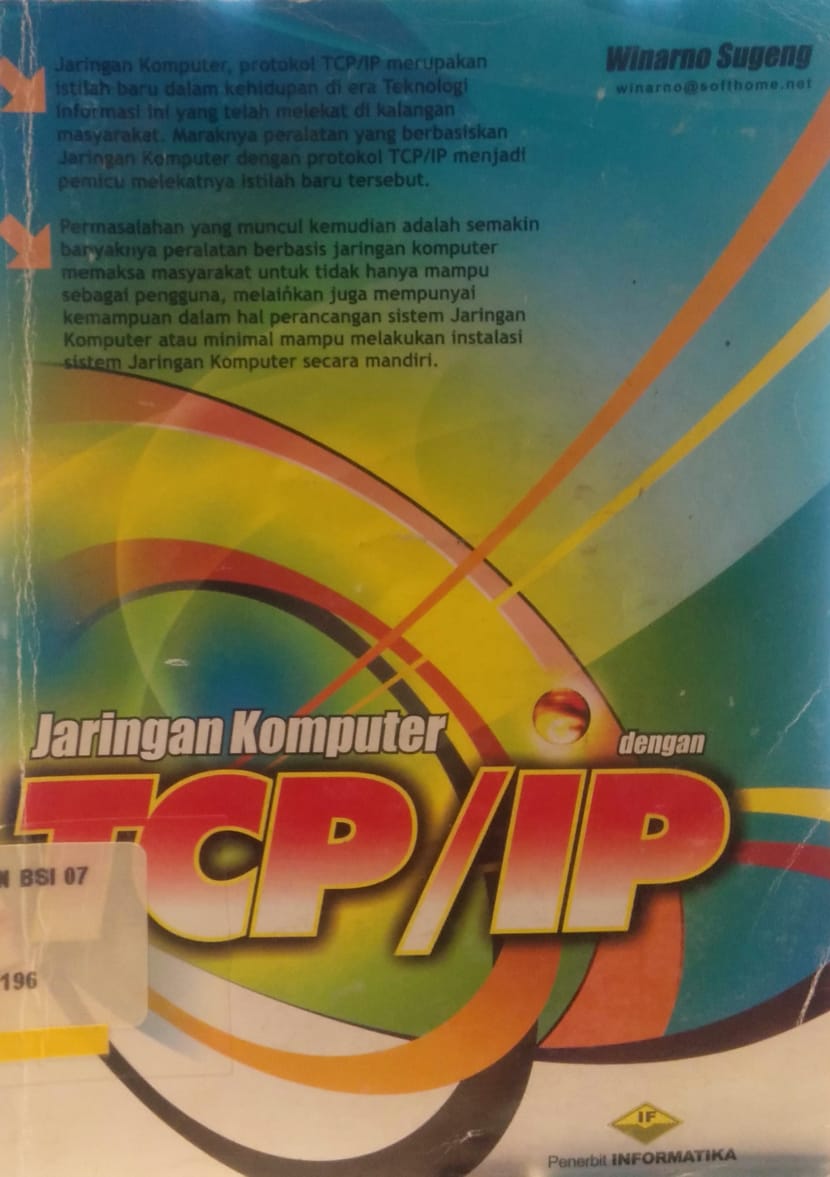 Cover JARINGAN KOMPUTER TCP/IP / Winarno Sugeng