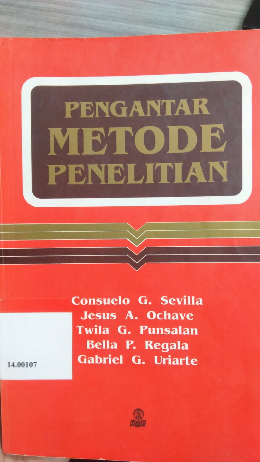 Cover PENGANTAR METODE PENELITIAN / Consuelo G. Sevilla